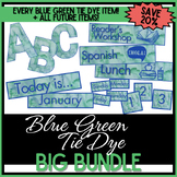 Growing Decor BIG BUNDLE - Blue Green Tie Dye Watercolor -