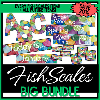 Preview of Growing Decor BIG BUNDLE - Fish Scales Watercolor - 20% OFF