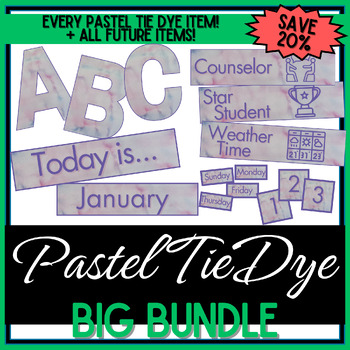 Preview of Growing Decor BIG BUNDLE - Pastel Tie Dye Watercolor - 20% OFF