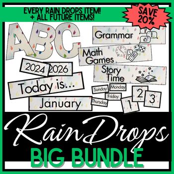 Preview of Growing Decor BIG BUNDLE - Rain Drops Watercolor - 20% OFF