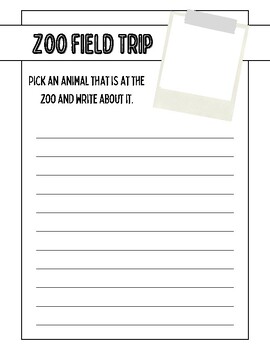 Preview of Growing Generations | Zoo Field Trip Worksheet