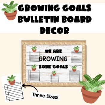 Preview of Growing Goals Bulletin Board Decor