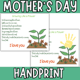 Growing Like a Flower Poem Mother's Day Handprint Activity Poster