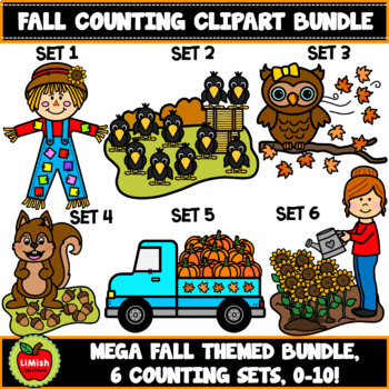 Preview of MEGA Autumn Counting Clipart Bundle