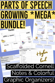 Preview of Growing *MEGA-BUNDLE* w/ PARTS OF SPEECH for ELLs off all ages & MS!
