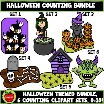 Preview of MEGA Halloween Counting Clipart Bundle