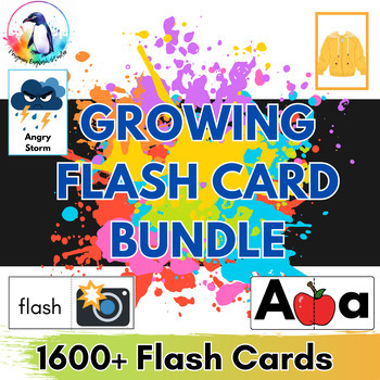 Preview of Growing MEGA Vocabulary Flash Card BUNDLE | 1600+ CARDS!