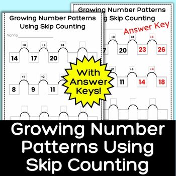 Preview of Growing Number Patterns with Skip Counting and Addition for Elementary Students