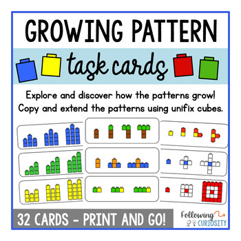 growing patterns task cards by stuck on first teachers