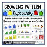 Growing Pattern Activities: Growing Pattern Task Cards Mat