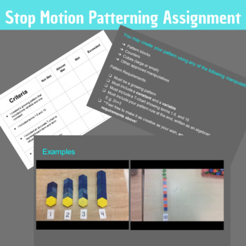 Preview of Growing Patterns Stop Motion Mini Assignment (EDITABLE) - WITH RUBRIC!
