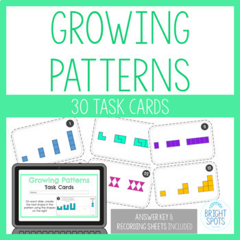 Preview of Growing Patterns Task Cards ~ Virtual and Printable ~