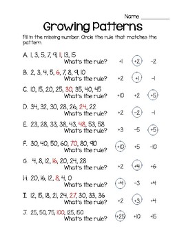 Growing Patterns Worksheet by Olivia H Dial | Teachers Pay Teachers