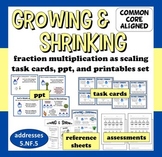Growing & Shrinking – scaling fractions ppt, task cards, a