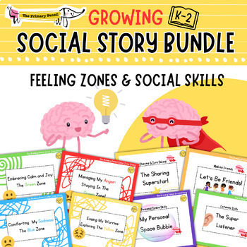 Preview of Social Story SEL Bundle | Feeling Zones, Classroom Social Skills, & Seasonal