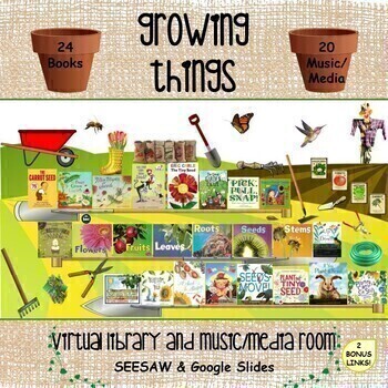 Preview of Growing Things Digital Library & Music/Media Room - SEESAW & Google Slides