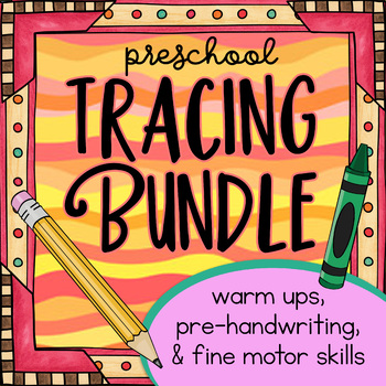 Preview of PRESCHOOL Growing Tracing Bundle fine motor trace learn at home homeschool