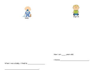 Preview of Growing Up:  Baby vs. Big Kid Drawing and Writing Activity