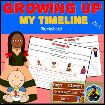 Preview of Growing Up: My Timeline Worksheet Pack