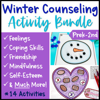 Preview of Winter Counseling Lessons and Activities For December, January, and February