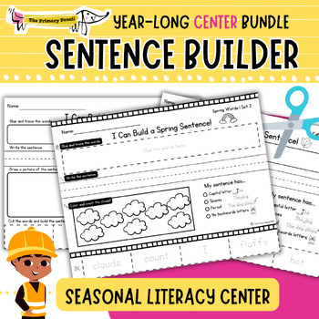 Preview of Growing Year-Long Sentence Building Kit | Writing Center | Unscramble Sentences