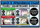 Editable SMARTboard Lunch and Attendance Counts - Yearly Bundle