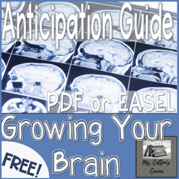 Preview of Growing Your Brain - FREE Anticipation Guide - PDF and EASEL