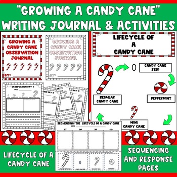 Growing a Candy Cane Journal, Writing Activities, Sequencing & Lifecycle