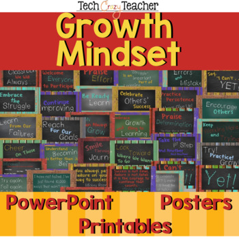 Preview of Growth Mindset: PowerPoint, Posters, Printouts, Activities for Back to School