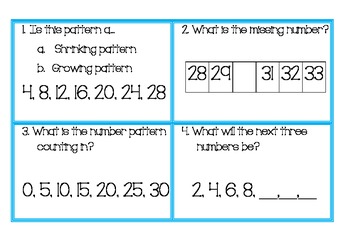 Preview of Growing and Shrinking Number Patterns and Number Sequences