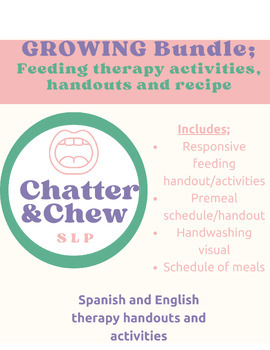 Preview of Growing bundle-Feeding therapy bilingual handouts/activities