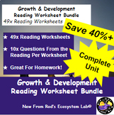Growth & Development Unit Reading Worksheet Bundle **Editable**