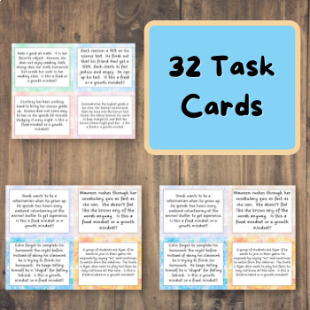 Growth Mindset Activities Bundle Lesson Worksheets And Task Cards Sel