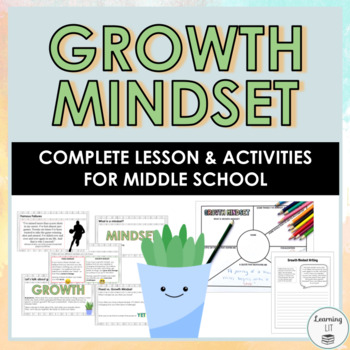 Preview of Growth Mindset Activities & Lesson for Middle School Back to School New Year