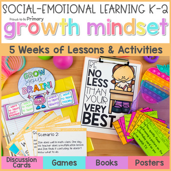 Preview of Growth Mindset Activities, Lessons & Posters for K-2 - Social Emotional Learning