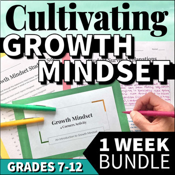 Preview of Growth Mindset Activities Middle & High School: Growth Mindset Survey & Slides