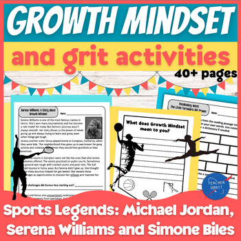 Preview of Growth Mindset Activities | Reading Comprehension | Sports Legends Black History