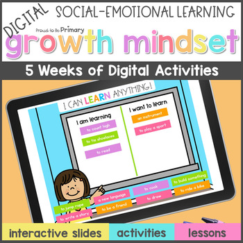 Preview of Growth Mindset Activities, Slides & Digital Lessons - K-2 Social Emotional SEL