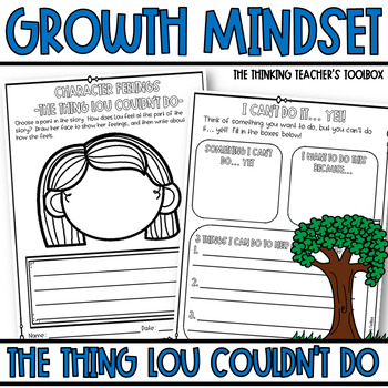 Preview of Growth Mindset Activities The Thing Lou Couldn't Do