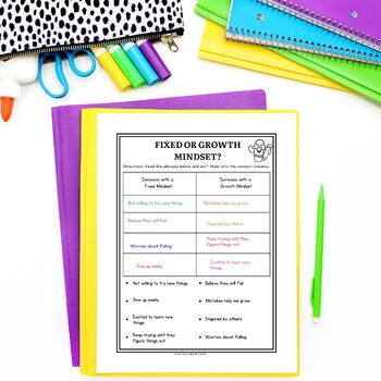 Printable Growth Mindset Worksheets For Kids