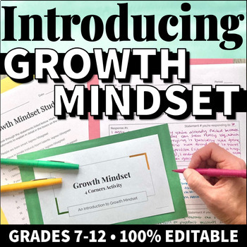 Preview of Growth Mindset Survey & Growth Mindset Slides: Growth Mindset Vs Fixed Mindset