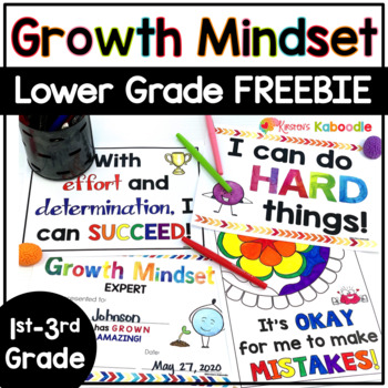 Preview of Growth Mindset Activities for Primary Grades FREE