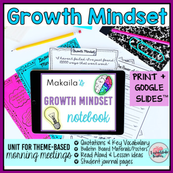 Preview of Growth Mindset Activities for SEL Print and Digital Morning Meeting Slides
