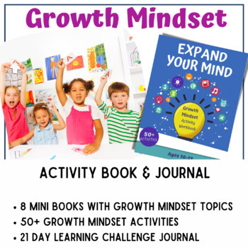 Preview of Growth Mindset Activity Books: Set of 8 Growth Mindset Topics, 50+ Activities