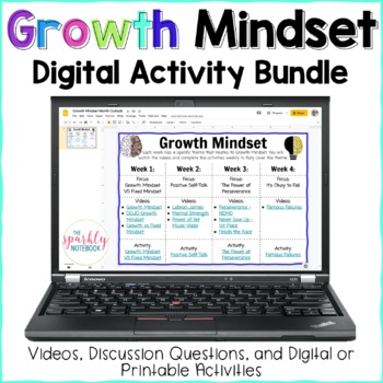 Preview of Growth Mindset Activity Bundle - Digital and Printable
