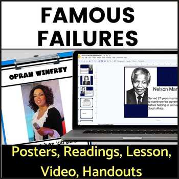 Preview of Growth Mindset Activity  Famous Failures  Back to School Activity with Posters