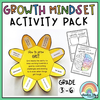 Preview of Growth Mindset Activity Pack Print and Go  | Grade 3 - 6