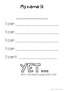 Preview of Growth Mindset Activity - The Power of Yet!