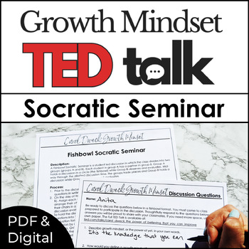 Preview of Growth Mindset Activity w/ Carol Dweck’s TED Talk for Middle and High School