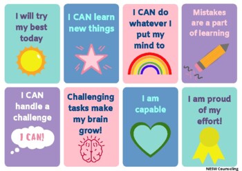 Preview of Growth Mindset Affirmation Flash Cards